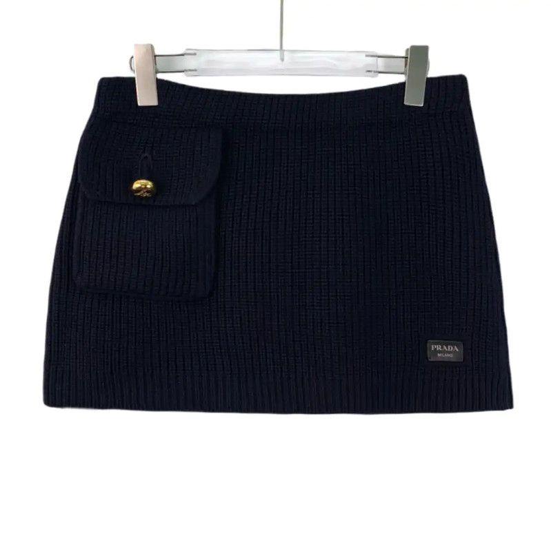 Prada Prada Dark Blue Knitted Wool Sweater Size S / US 4 / IT 40 - 3 Thumbnail