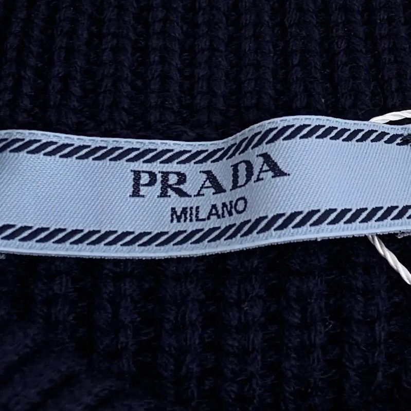 Prada Prada Dark Blue Knitted Wool Sweater Size S / US 4 / IT 40 - 7 Thumbnail