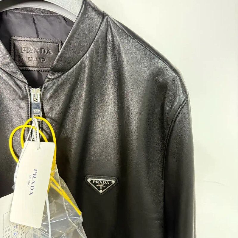Prada Prada Black Leather Women's Jacket Size S Size S / US 4 / IT 40 - 4 Thumbnail