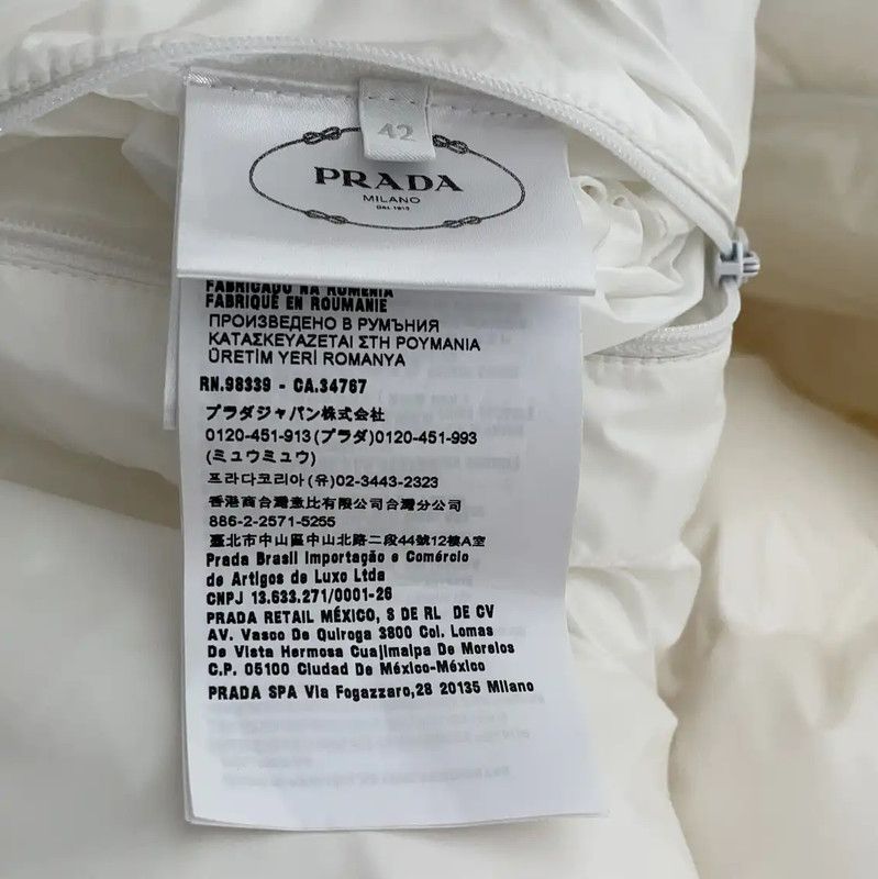 Prada Prada Winter White Nylon Puffer Jacket Size L / US 10 / IT 46 - 5 Thumbnail