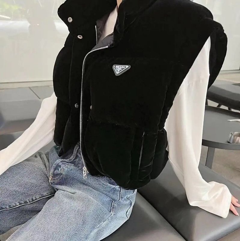 Prada Prada Black Synthetic Women's Puffer Jacket Size L / US 10 / IT 46 - 8 Thumbnail