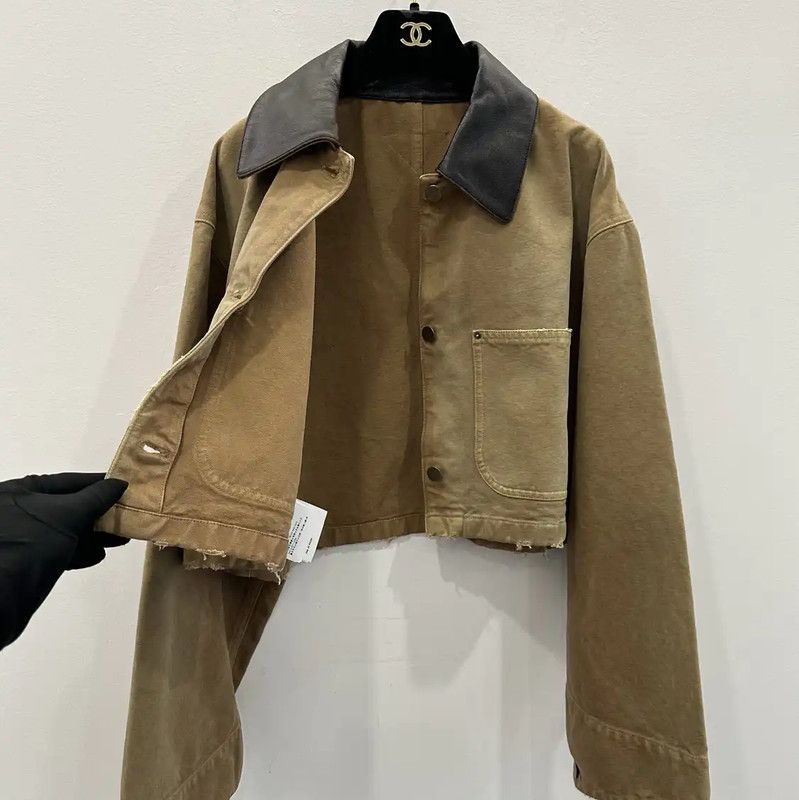 Prada Prada Women's Khaki Denim Jacket Size L / US 10 / IT 46 - 4 Thumbnail