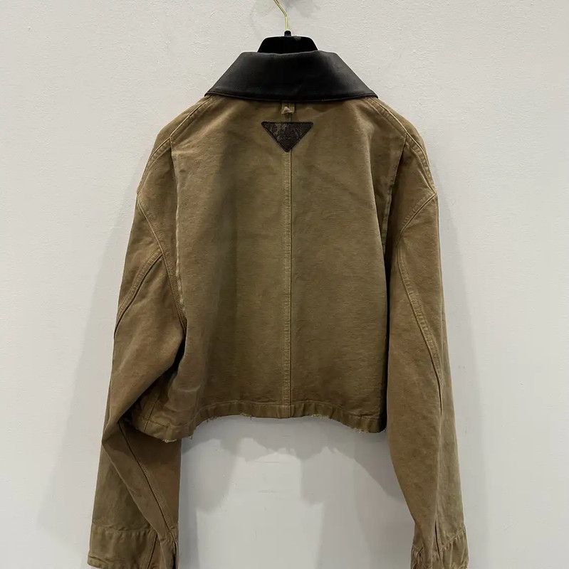Prada Prada Women's Khaki Denim Jacket Size L / US 10 / IT 46 - 3 Thumbnail