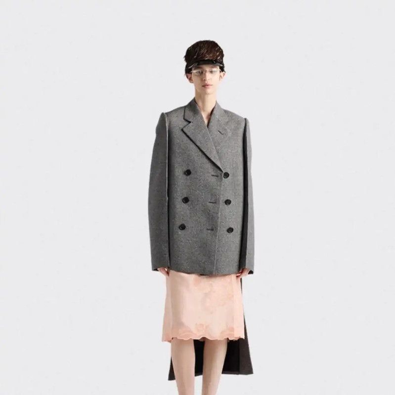 Prada Prada Women’s Double-Breasted Cotton Coat in Dark Gray Size M / US 6-8 / IT 42-44 - 7 Thumbnail