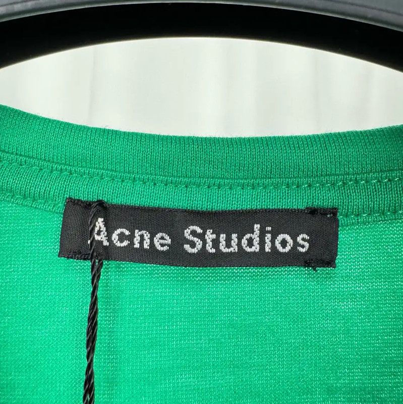 Acne Studios Acne Studios Green Cotton Embroidered Logo T-Shirt Size XXS / US 00 / IT 34 - 7 Thumbnail