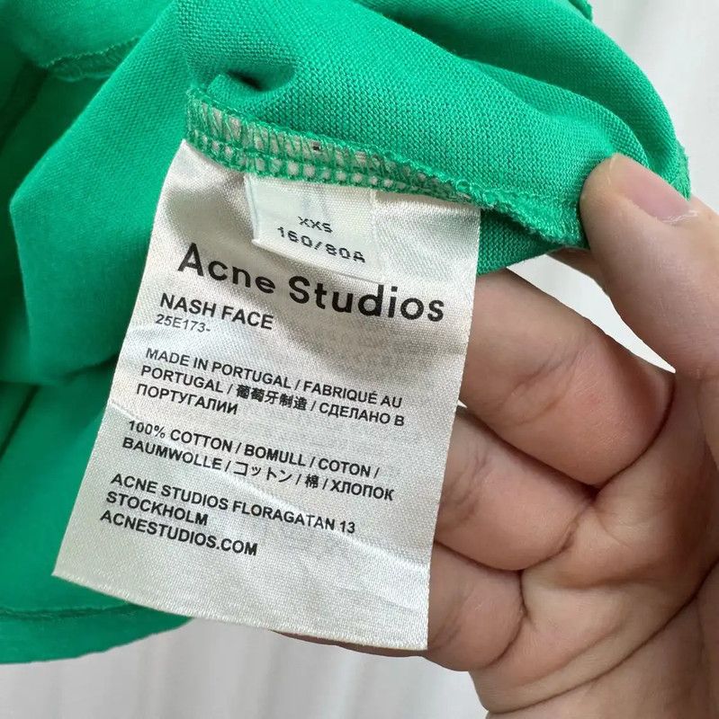 Acne Studios Acne Studios Green Cotton Embroidered Logo T-Shirt Size XXS / US 00 / IT 34 - 8 Thumbnail