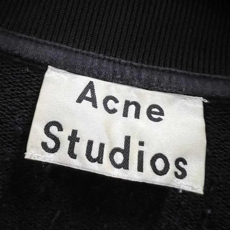 Acne Studios Acne Studios Black Cropped Cotton Sweatshirt Size M / US 6-8 / IT 42-44 - 2 Thumbnail