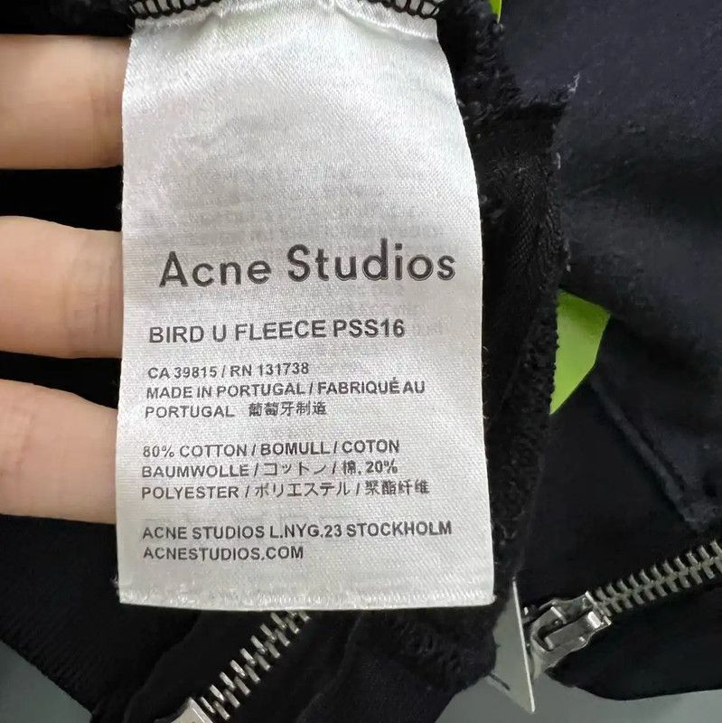 Acne Studios Acne Studios Black Cropped Cotton Sweatshirt Size M / US 6-8 / IT 42-44 - 4 Thumbnail