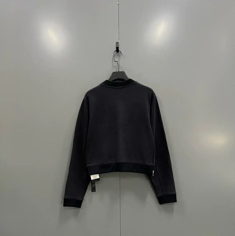Acne Studios Acne Studios Black Cropped Cotton Sweatshirt Size M / US 6-8 / IT 42-44 - 3 Thumbnail