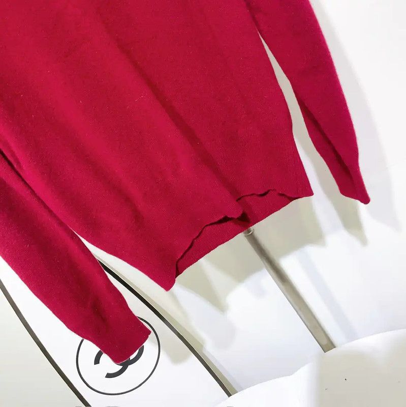 Acne Studios Acne Studios Red Wool Blend Logo Long Sleeve Top Size XS / US 0-2 / IT 36-38 - 6 Thumbnail