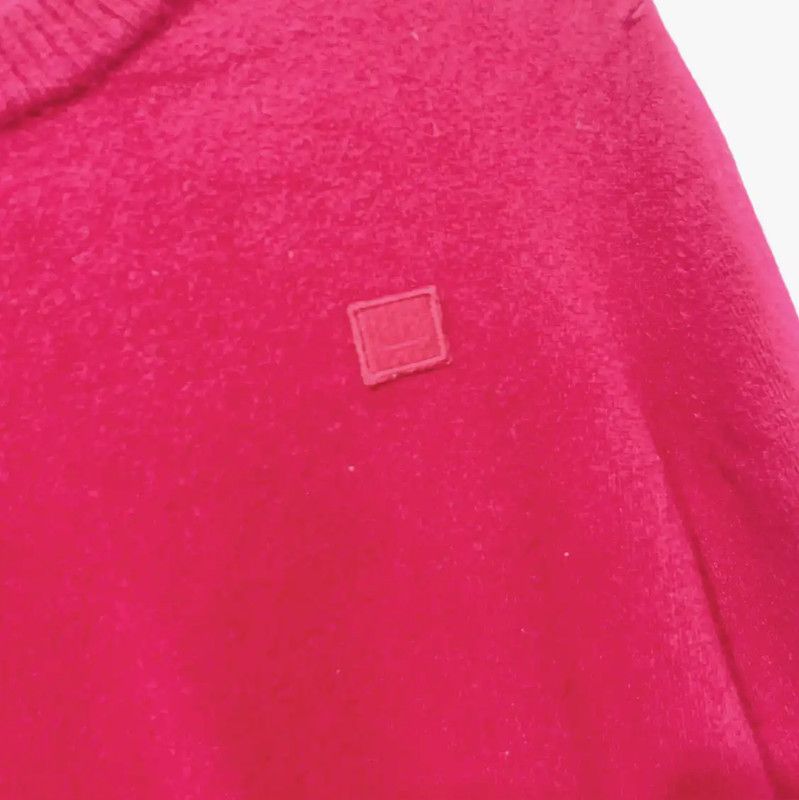 Acne Studios Acne Studios Red Wool Blend Logo Long Sleeve Top Size XS / US 0-2 / IT 36-38 - 3 Thumbnail