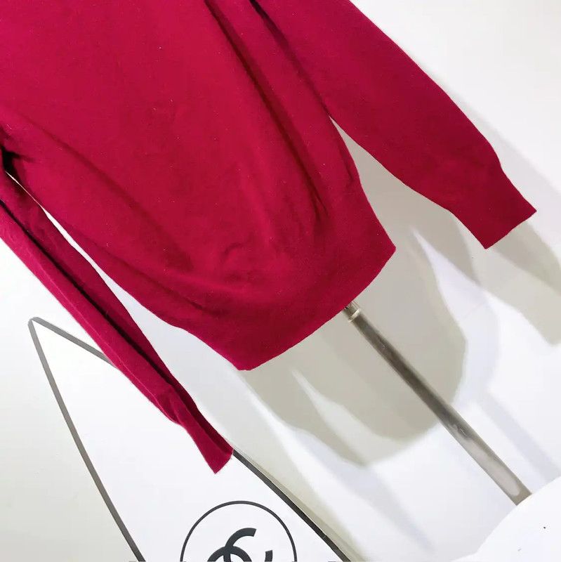Acne Studios Acne Studios Red Wool Blend Logo Long Sleeve Top Size XS / US 0-2 / IT 36-38 - 5 Thumbnail