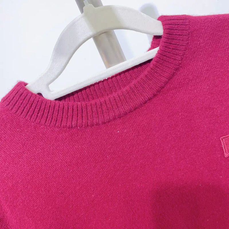 Acne Studios Acne Studios Red Wool Blend Logo Long Sleeve Top Size XS / US 0-2 / IT 36-38 - 4 Thumbnail