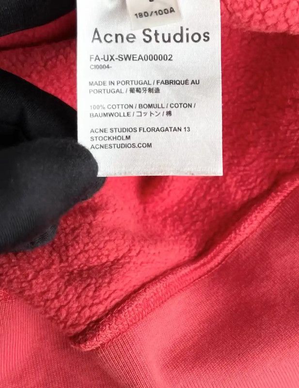 Acne Studios Acne Studios Red Cotton Women's Sweatshirt Size L / US 10 / IT 46 - 6 Thumbnail