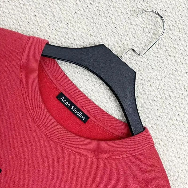 Acne Studios Acne Studios Red Cotton Women's Sweatshirt Size L / US 10 / IT 46 - 3 Thumbnail