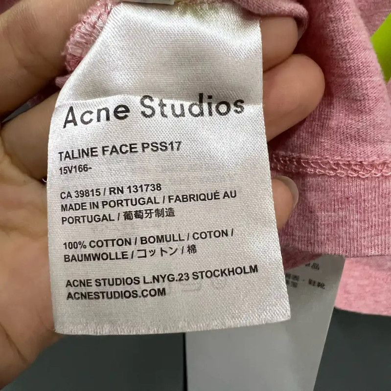 Acne Studios Acne Studios Pink Cotton Short Sleeve T-Shirt Size XS / US 0-2 / IT 36-38 - 4 Thumbnail