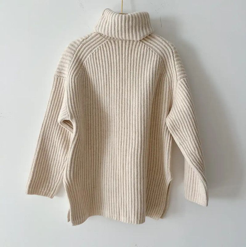 Acne Studios Acne Studios Beige Wool Long Sleeve Knit Sweater Size XXS / US 00 / IT 34 - 2 Thumbnail