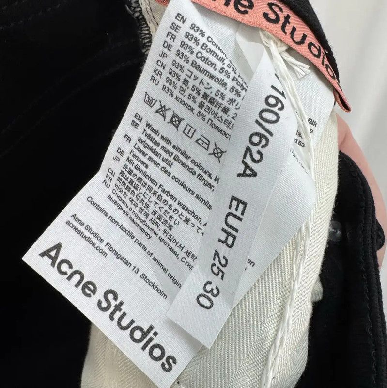 Acne Studios Acne Studios Black Logo Women's Denim Pants Size 23" - 7 Thumbnail