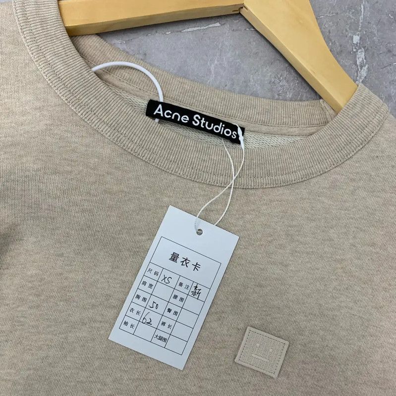 Acne Studios Acne Studios Beige Cotton Women's Sweatshirt Size XS / US 0-2 / IT 36-38 - 3 Thumbnail