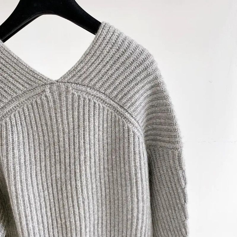 Acne Studios Acne Studios Gray Wool Ribbed Sweater Size XXS / US 00 / IT 34 - 6 Thumbnail