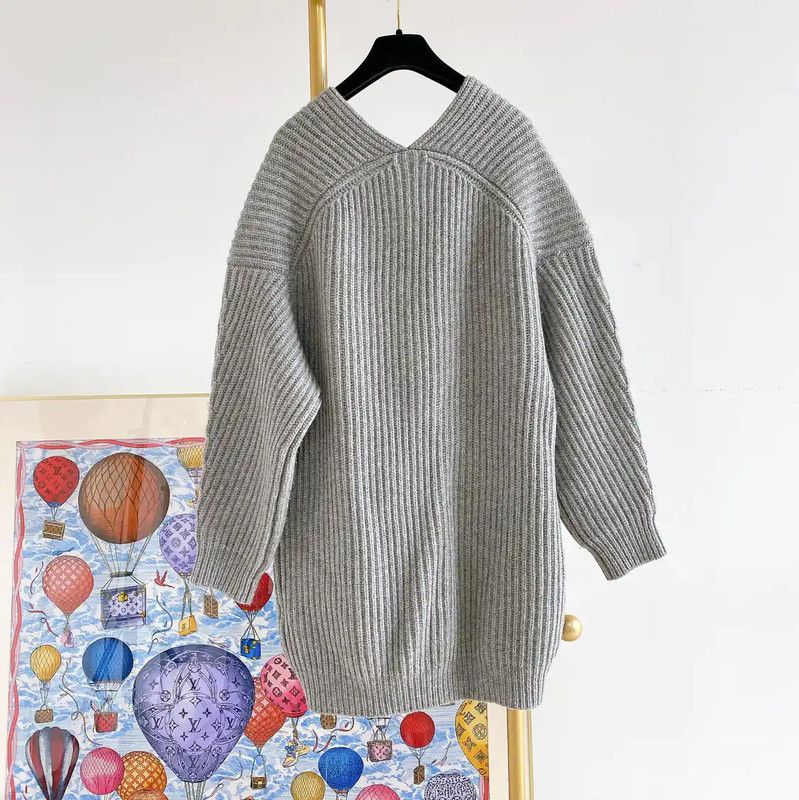 Acne Studios Acne Studios Gray Wool Ribbed Sweater Size XXS / US 00 / IT 34 - 2 Thumbnail