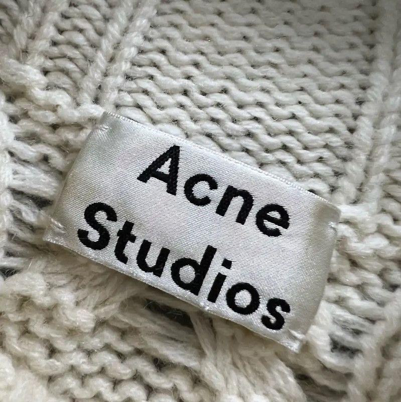 Acne Studios Acne Studios White Wool Long Sleeve Sweater Size XS / US 0-2 / IT 36-38 - 2 Thumbnail