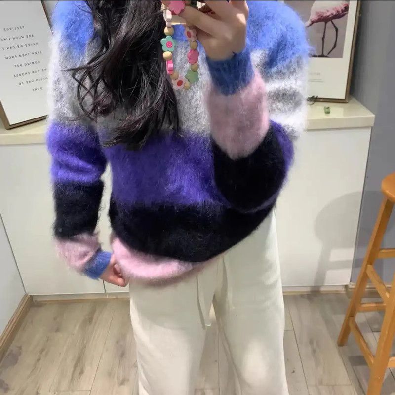 Acne Studios Acne Studios Striped Mohair Sweater for Women Size S / US 4 / IT 40 - 9 Thumbnail