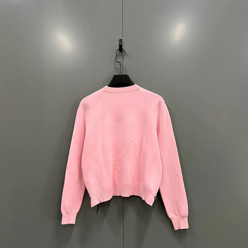 Acne Studios Acne Studios Soft Pink Cropped Long Sleeve Sweatshirt Size S / US 4 / IT 40 - 3 Thumbnail