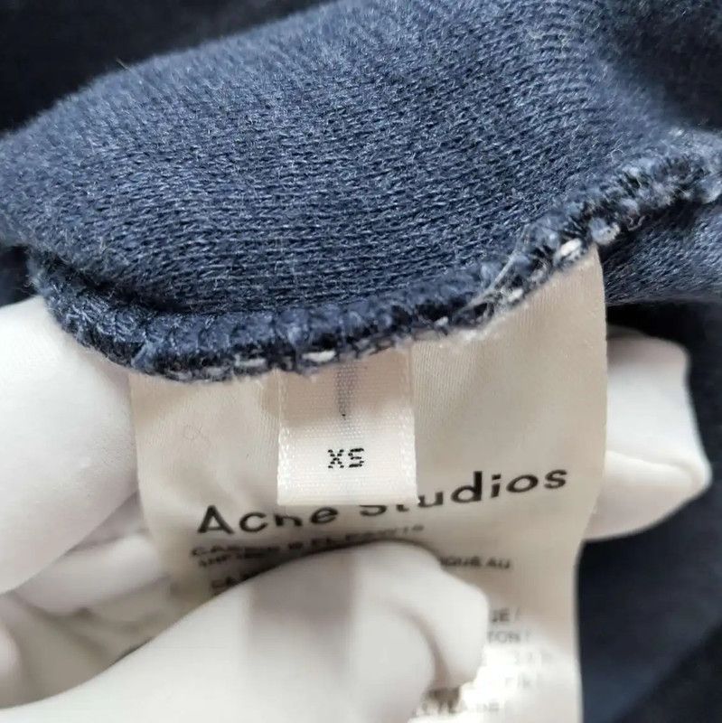 Acne Studios Acne Studios Navy Long Sleeve Cropped Sweatshirt Size XS / US 0-2 / IT 36-38 - 5 Thumbnail