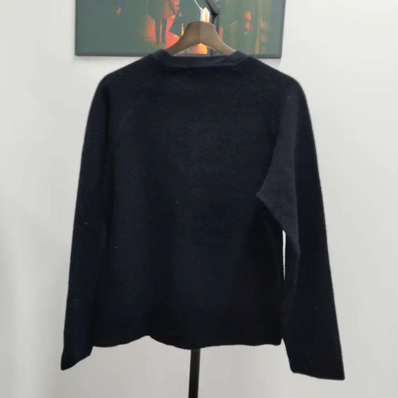 Acne Studios Acne Studios Navy Long Sleeve Cropped Sweatshirt Size XS / US 0-2 / IT 36-38 - 2 Thumbnail