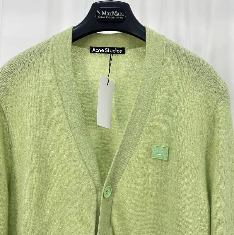 Acne Studios Acne Studios Green Wool Embroidered Cardigan Size XXS / US 00 / IT 34 - 3 Thumbnail