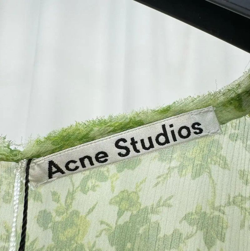 Acne Studios Acne Studios Green Silk Floral Maxi Dress Size S / US 4 / IT 40 - 5 Thumbnail