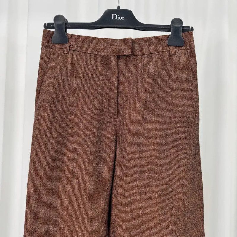 Acne Studios Acne Studios Brown Wool Casual Trousers for Women Size 27" / US 4 / IT 40 - 3 Thumbnail
