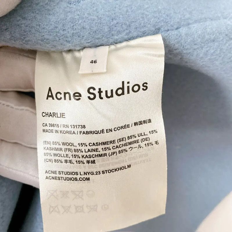 Acne Studios Acne Studios Wool Blend Long Coat in Blue Size M / US 6-8 / IT 42-44 - 8 Thumbnail
