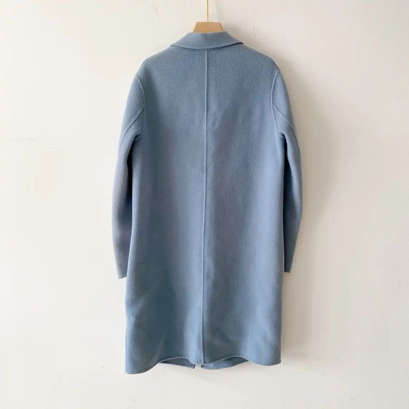 Acne Studios Acne Studios Wool Blend Long Coat in Blue Size M / US 6-8 / IT 42-44 - 2 Thumbnail