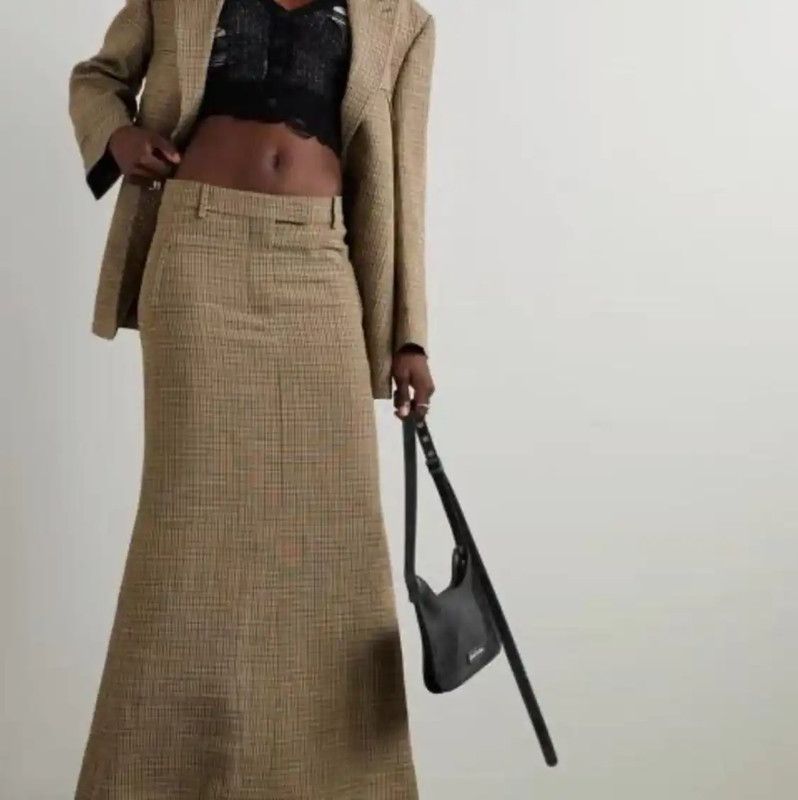 Acne Studios Acne Studios Khaki Midi Skirt for Women Size 23" - 9 Thumbnail