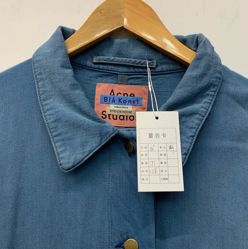 Acne Studios Acne Studios Long Blue Cotton Coat for Women Size L / US 10 / IT 46 - 3 Thumbnail