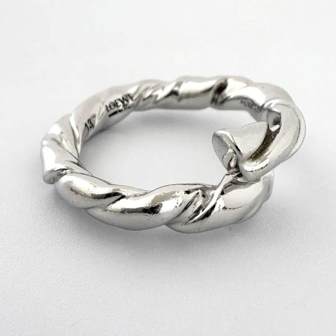 Loewe Loewe Women's and Men's Napa Twist Ring in Silver Size ONE SIZE - 6 Thumbnail