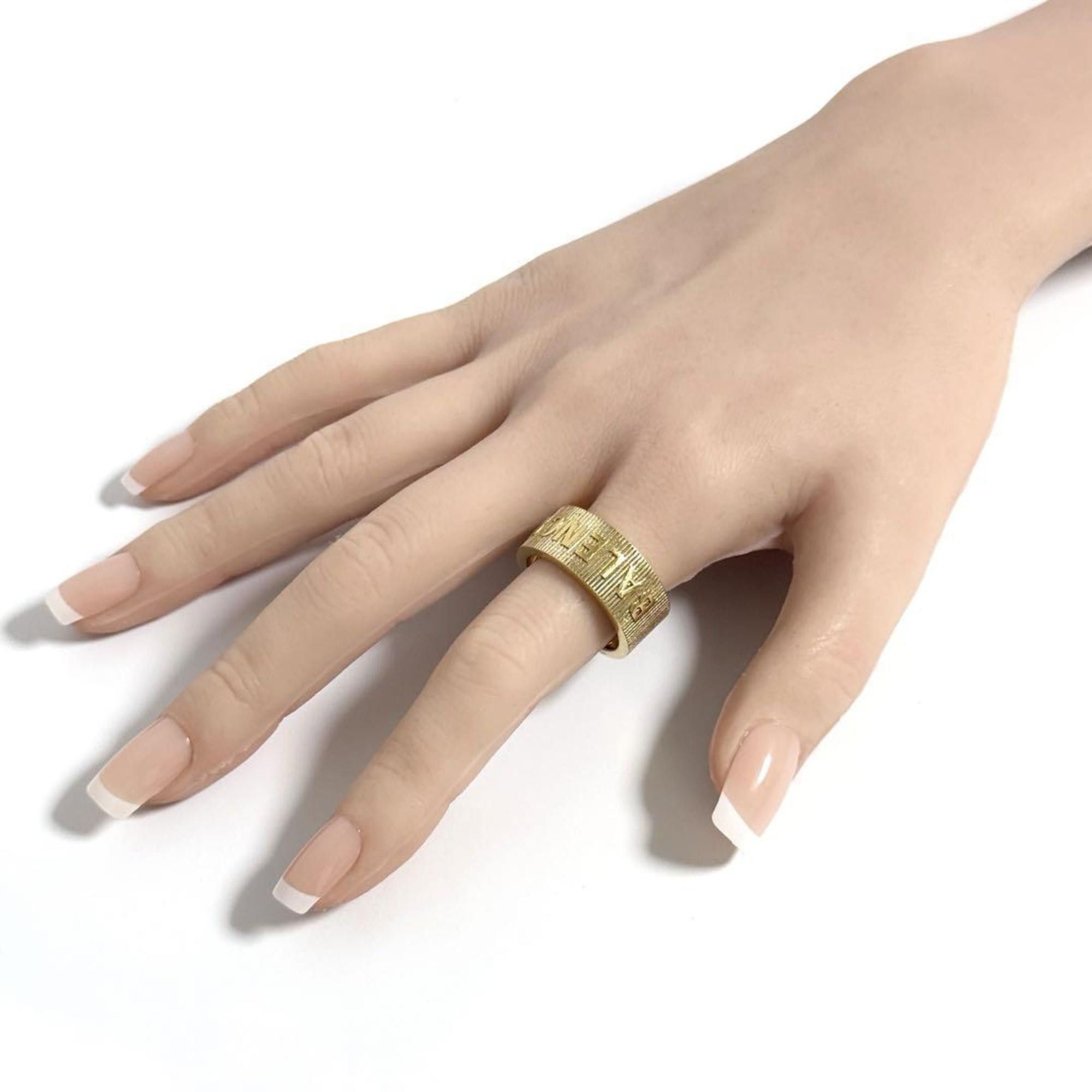 Balenciaga Balenciaga Men's Force Stripe Ring in 925 Sterling Silver Size ONE SIZE - 10 Thumbnail