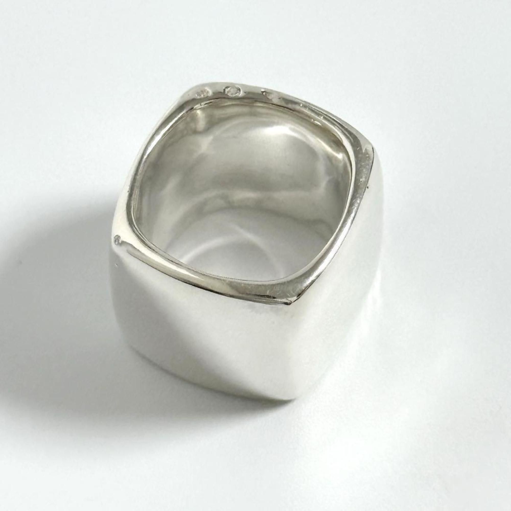 Chanel Chanel Vintage Wide Square Ring in 925 Sterling Silver Size ONE SIZE - 4 Thumbnail