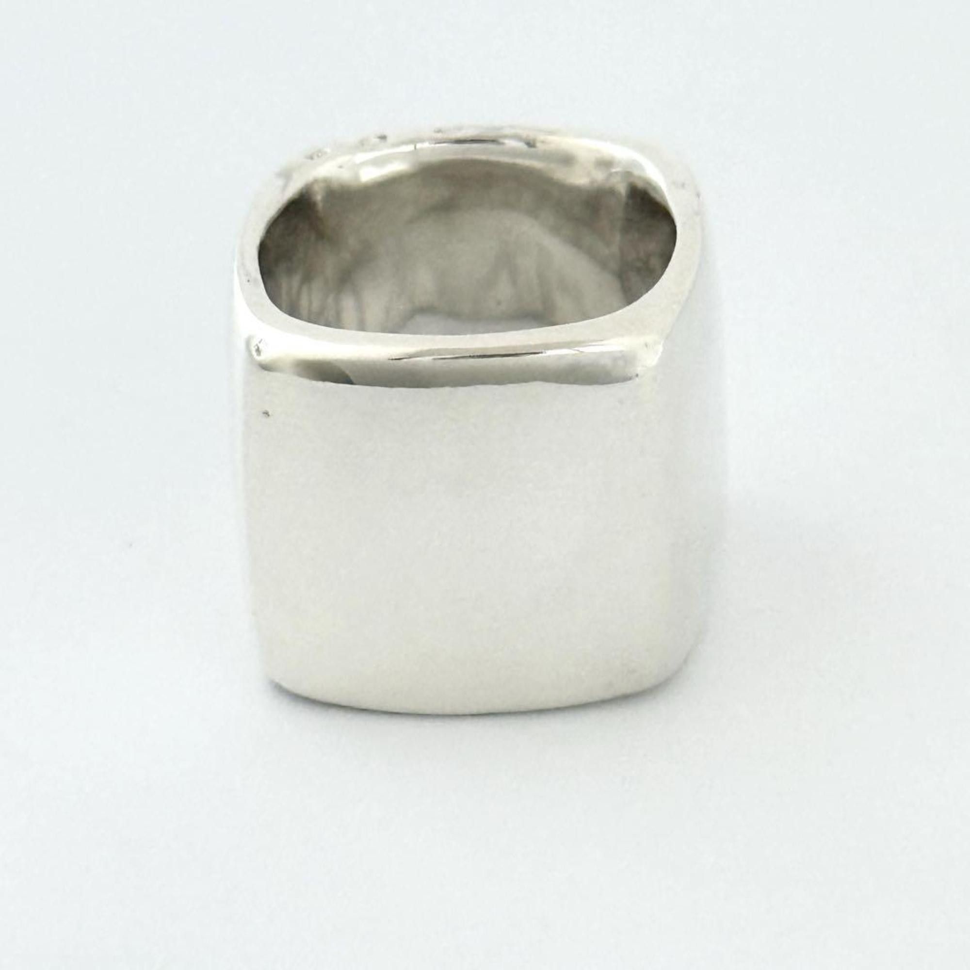 Chanel Chanel Vintage Wide Square Ring in 925 Sterling Silver Size ONE SIZE - 2 Thumbnail
