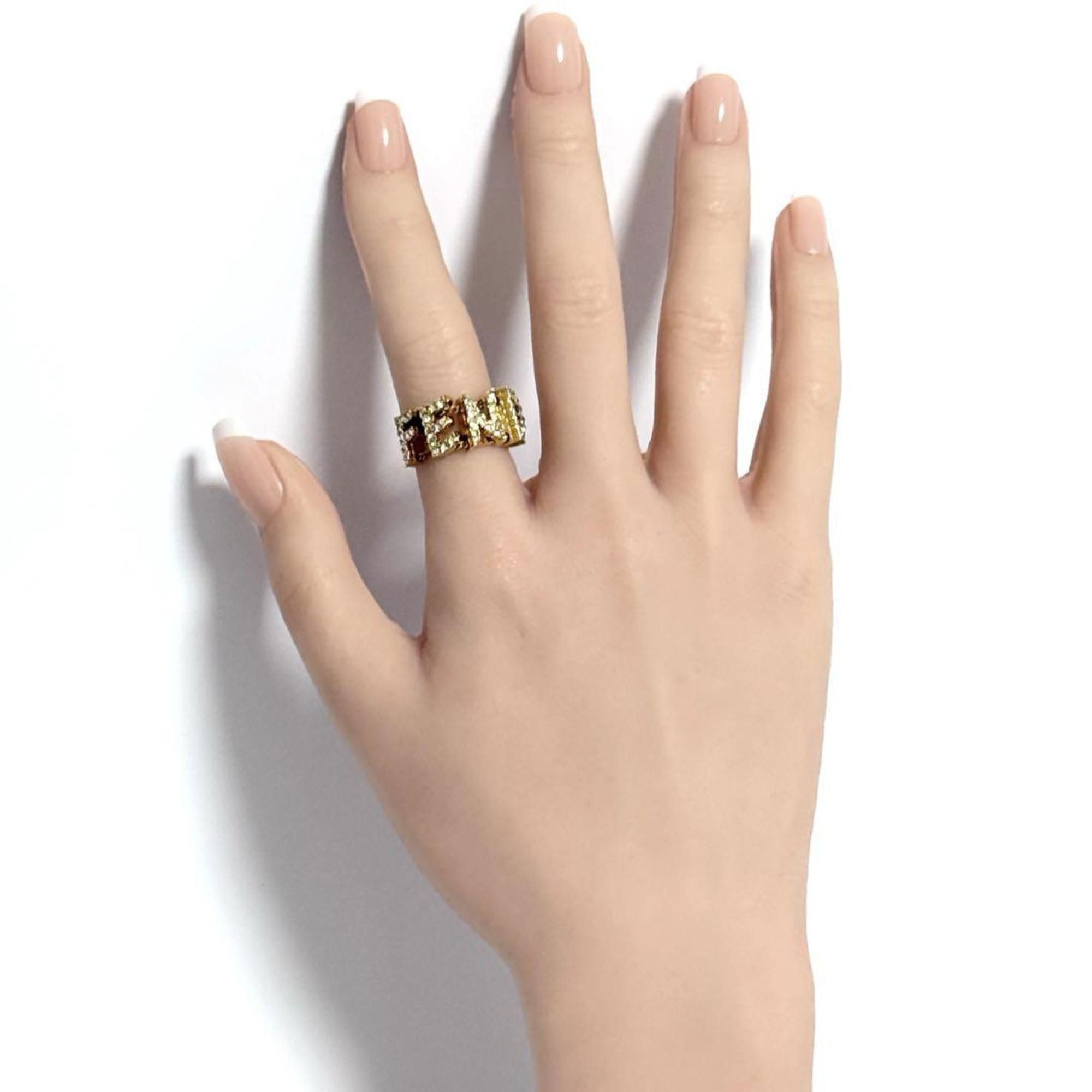 Fendi Fendi Women's/Men's Logo Wide Ring Size ONE SIZE - 9 Thumbnail