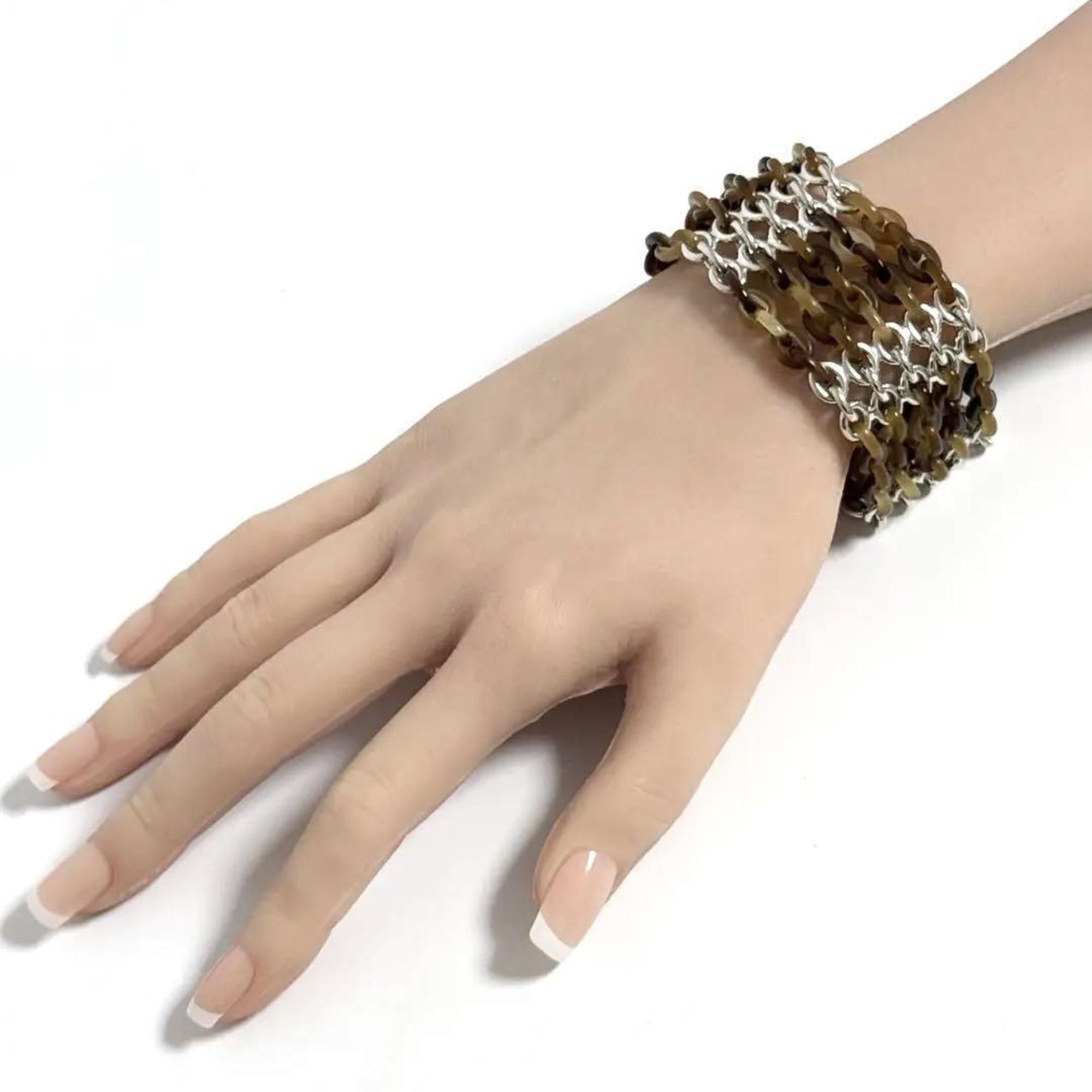 Hermes Hermes Hermès 5-link wide bracelet in 925 silver Size ONE SIZE - 10 Thumbnail