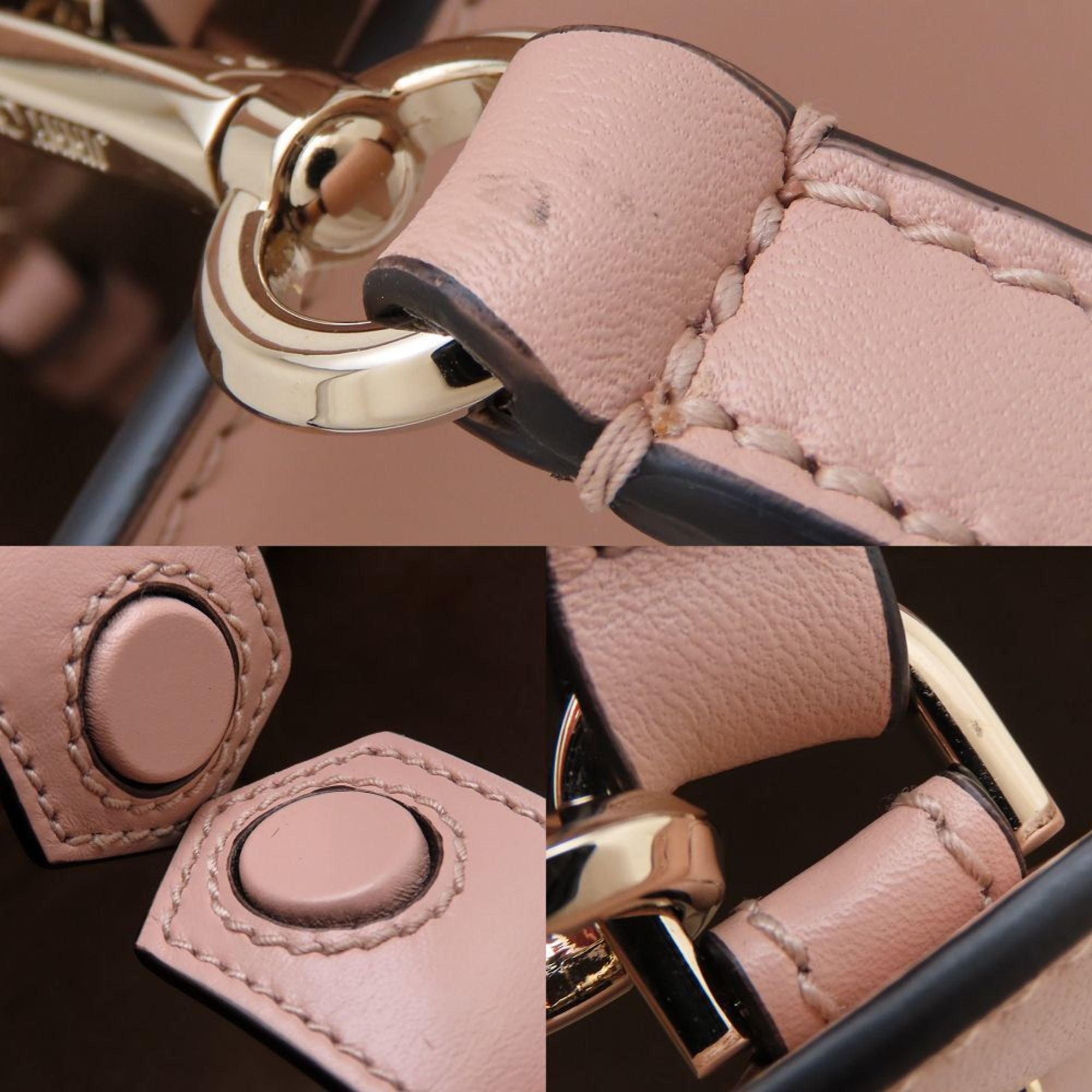 Jimmy Choo JIMMY CHOO AVENUE TOTE S 2-Way Tote Bag in Leather (Beige/Pink Beige) for Women, 352746 Size ONE SIZE - 5 Thumbnail