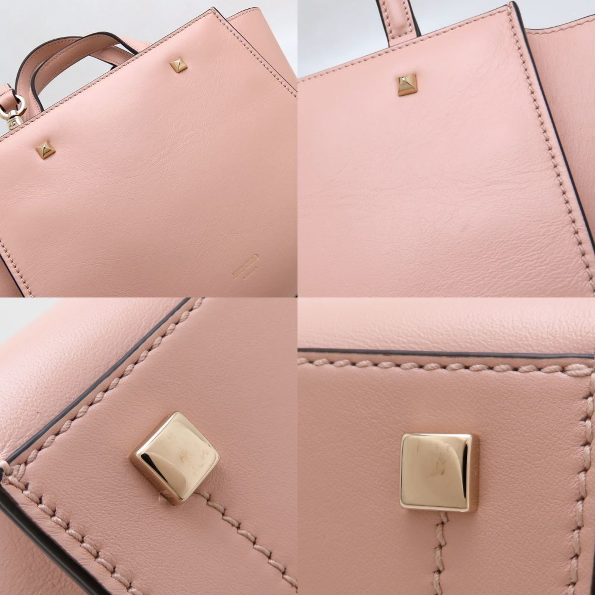 Jimmy Choo JIMMY CHOO AVENUE TOTE S 2-Way Tote Bag in Leather (Beige/Pink Beige) for Women, 352746 Size ONE SIZE - 4 Thumbnail