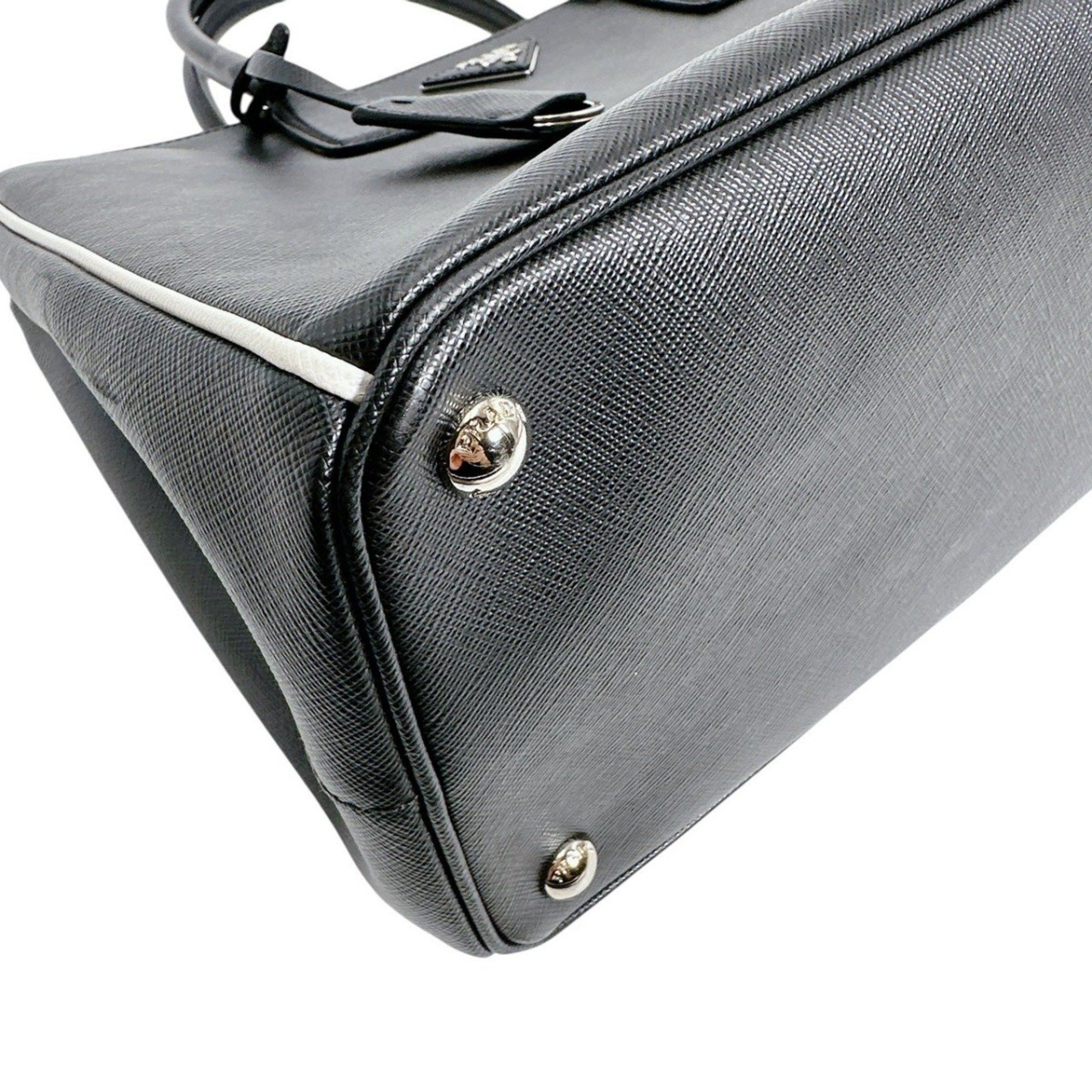 Prada Prada 2-Way Saffiano Leather Tote Bag, Black, 1BA274 Size ONE SIZE - 7 Thumbnail