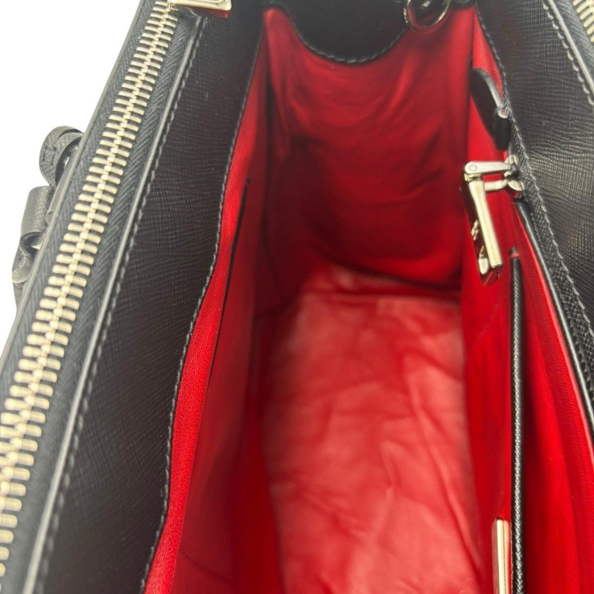 Prada Prada 2-Way Saffiano Leather Tote Bag, Black, 1BA274 Size ONE SIZE - 13 Thumbnail