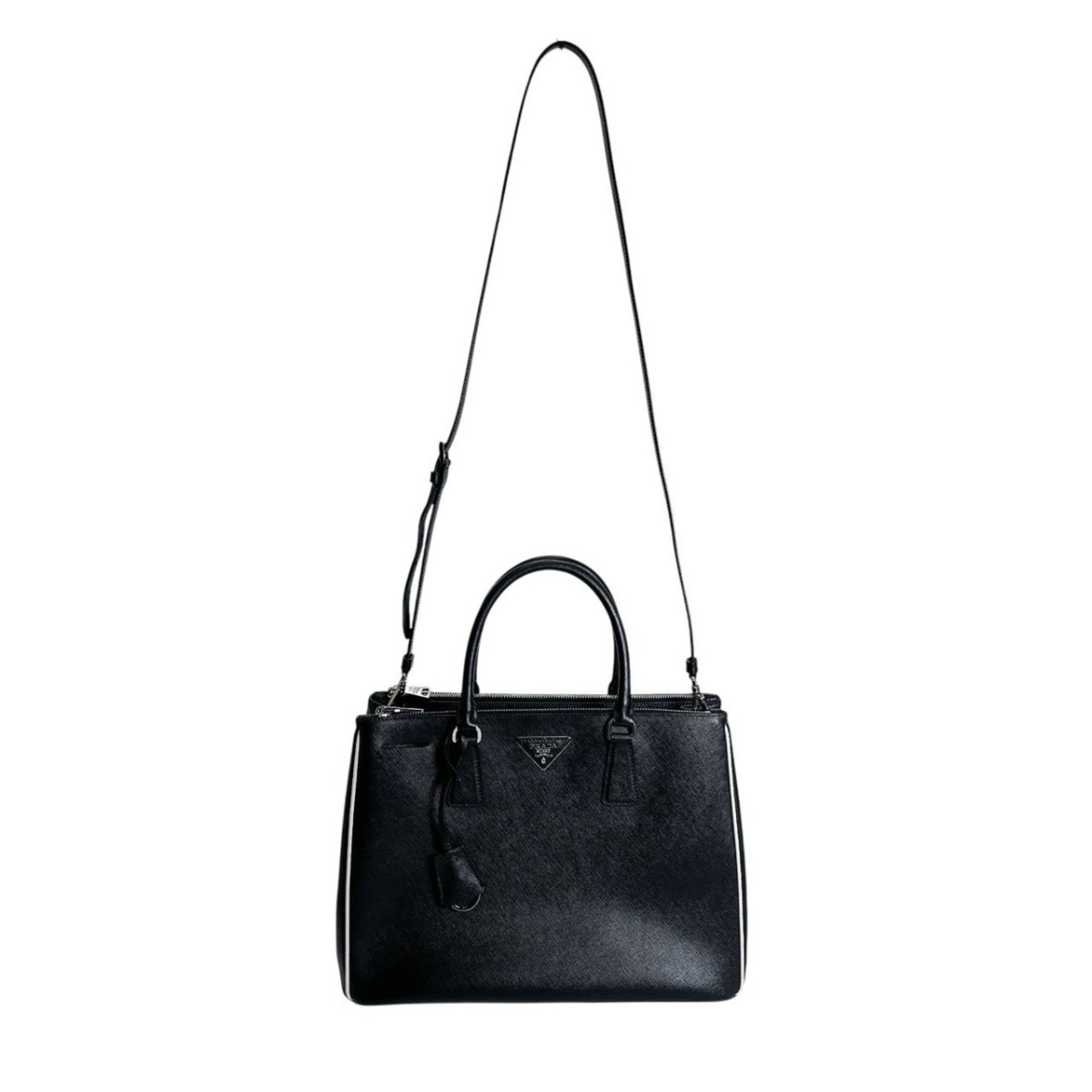 Prada Prada 2-Way Saffiano Leather Tote Bag, Black, 1BA274 Size ONE SIZE - 2 Thumbnail