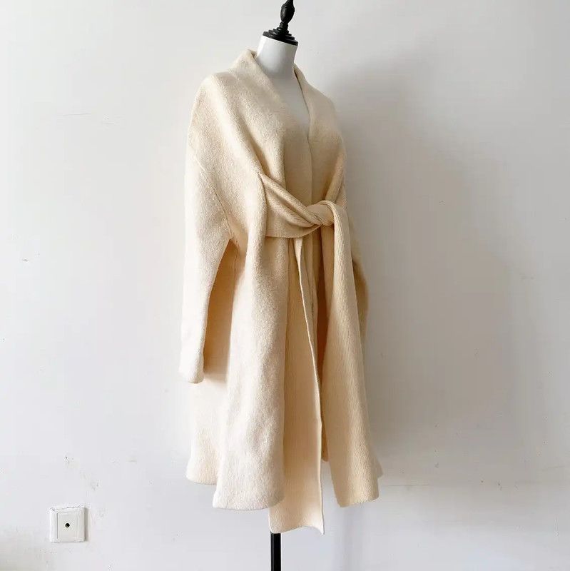Acne Studios Acne Studios Cream Wool Mid-Length Coat Size S / US 4 / IT 40 - 3 Thumbnail
