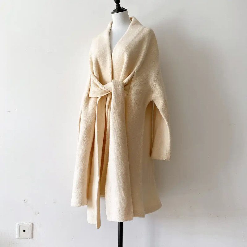 Acne Studios Acne Studios Cream Wool Mid-Length Coat Size S / US 4 / IT 40 - 4 Thumbnail